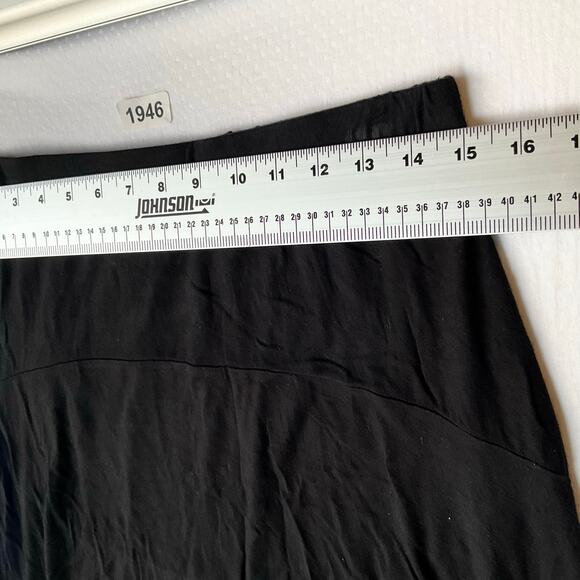 A New Day Women Elastic Waist Stretch Knee Length High-low Skirt size L, Black - Picture 2 of 6